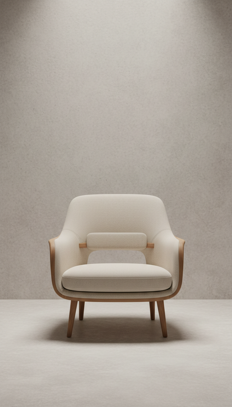 Chaise minimaliste en lin naturel
