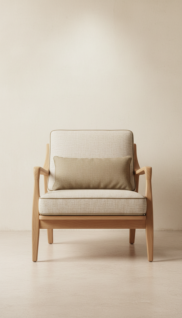 Fauteuil courbé en frêne massif